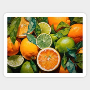 Oranges, limes and lemons. Sticker